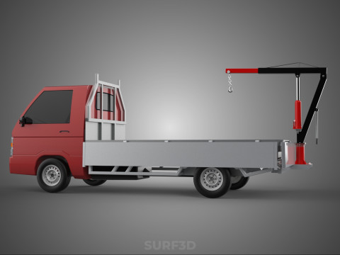 ATTACHMENT HYDRAULIC LIFT JIB CRANE WINCH WIDE DECK PICKUP TRUCK Model 3D