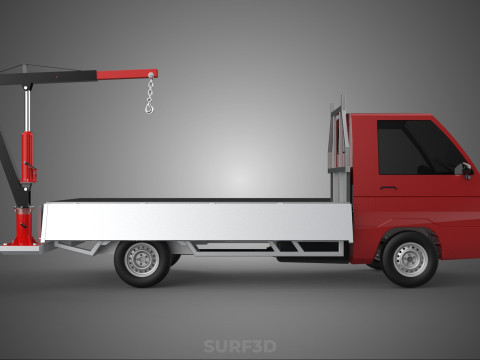 ATTACHMENT HYDRAULIC LIFT JIB CRANE WINCH WIDE DECK PICKUP TRUCK Model 3D