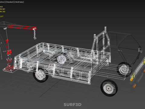 ATTACHMENT HYDRAULIC LIFT JIB CRANE WINCH WIDE DECK PICKUP TRUCK Model 3D