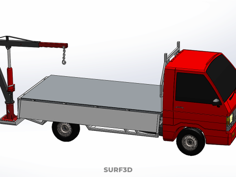 ATTACHMENT HYDRAULIC LIFT JIB CRANE WINCH WIDE DECK PICKUP TRUCK Model 3D