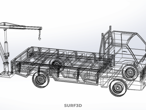 ATTACHMENT HYDRAULIC LIFT JIB CRANE WINCH WIDE DECK PICKUP TRUCK Model 3D
