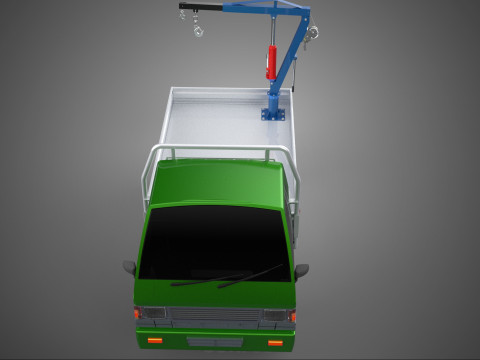 COMPACT SMALL MINI PICKUP TRUCK WINCH HOIST HYDRAULIC CRANE JIB 3D Model