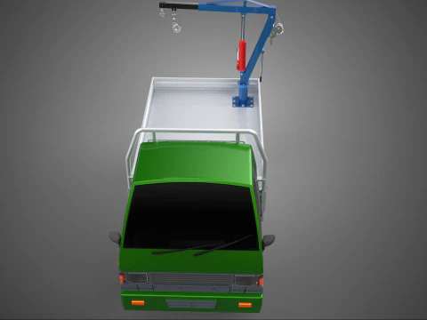 COMPACT SMALL MINI PICKUP TRUCK WINCH HOIST HYDRAULIC CRANE JIB 3D Model