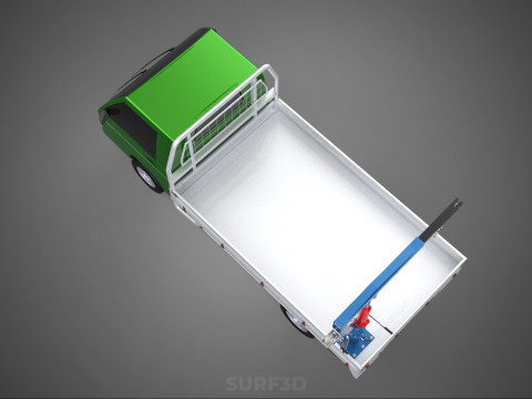 COMPACT SMALL MINI PICKUP TRUCK WINCH HOIST HYDRAULIC CRANE JIB 3D Model