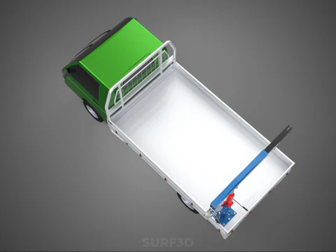 COMPACT SMALL MINI PICKUP TRUCK WINCH HOIST HYDRAULIC CRANE JIB 3D Model