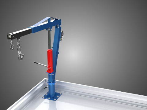 COMPACT SMALL MINI PICKUP TRUCK WINCH HOIST HYDRAULIC CRANE JIB 3D Model
