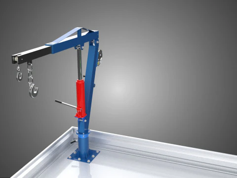 COMPACT SMALL MINI PICKUP TRUCK WINCH HOIST HYDRAULIC CRANE JIB 3D Model