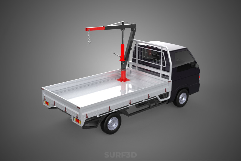 SWIVEL JIB CRANE WINCH HOIST FLATBED TRUCK PICKUP TRAILER HAUL 3Dモデル .c4d .max .obj .3ds .fbx .stl .blend