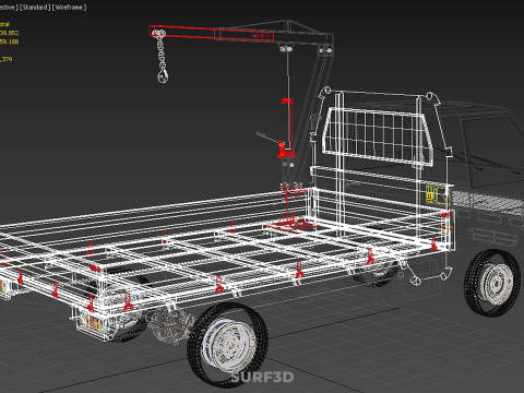 SWIVEL JIB CRANE WINCH HOIST FLATBED TRUCK PICKUP TRAILER HAUL 3Dモデル