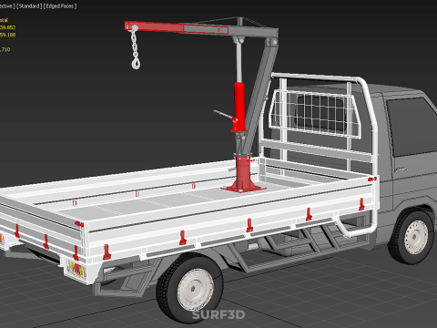 SWIVEL JIB CRANE WINCH HOIST FLATBED TRUCK PICKUP TRAILER HAUL 3Dモデル