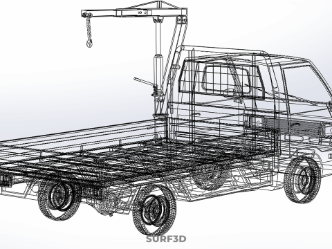 SWIVEL JIB CRANE WINCH HOIST FLATBED TRUCK PICKUP TRAILER HAUL 3Dモデル