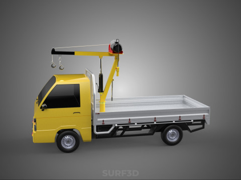 TRUCK PICKUP ELECTRIC WINCH HOIST LIFT BOOM HYDRAULIC CRANE JIB 3D Model