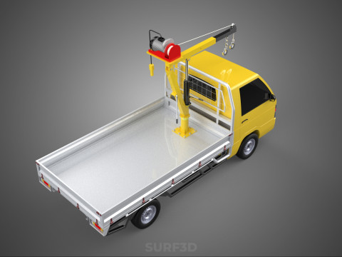 TRUCK PICKUP ELECTRIC WINCH HOIST LIFT BOOM HYDRAULIC CRANE JIB 3D Модель