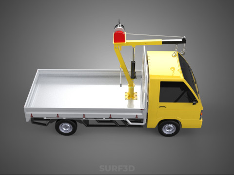 TRUCK PICKUP ELECTRIC WINCH HOIST LIFT BOOM HYDRAULIC CRANE JIB 3D Модель