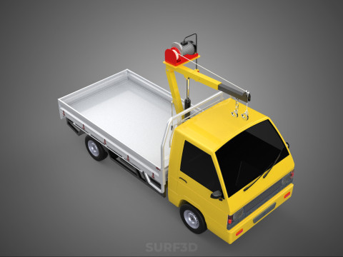 TRUCK PICKUP ELECTRIC WINCH HOIST LIFT BOOM HYDRAULIC CRANE JIB 3D Модель