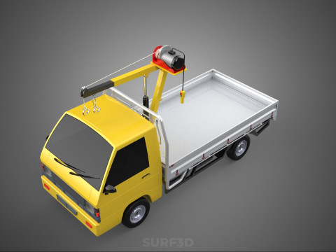 TRUCK PICKUP ELECTRIC WINCH HOIST LIFT BOOM HYDRAULIC CRANE JIB 3D Модель