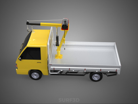TRUCK PICKUP ELECTRIC WINCH HOIST LIFT BOOM HYDRAULIC CRANE JIB 3D Модель
