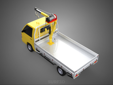 TRUCK PICKUP ELECTRIC WINCH HOIST LIFT BOOM HYDRAULIC CRANE JIB 3D Модель