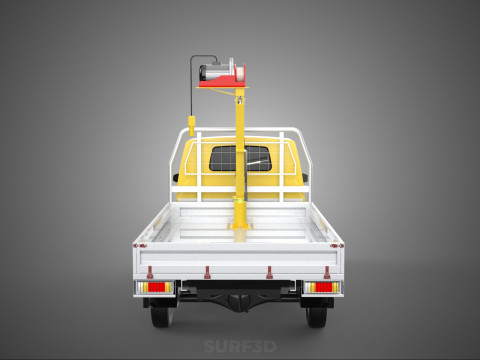 TRUCK PICKUP ELECTRIC WINCH HOIST LIFT BOOM HYDRAULIC CRANE JIB 3D Модель