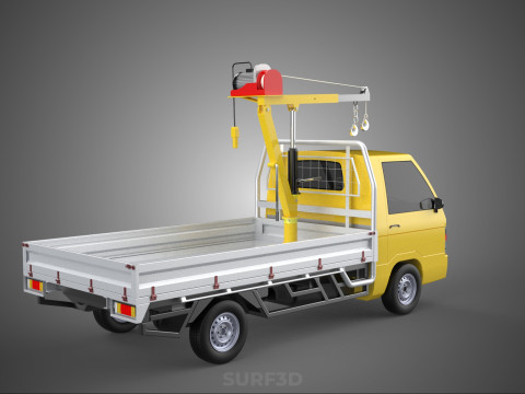 TRUCK PICKUP ELECTRIC WINCH HOIST LIFT BOOM HYDRAULIC CRANE JIB 3D Модель