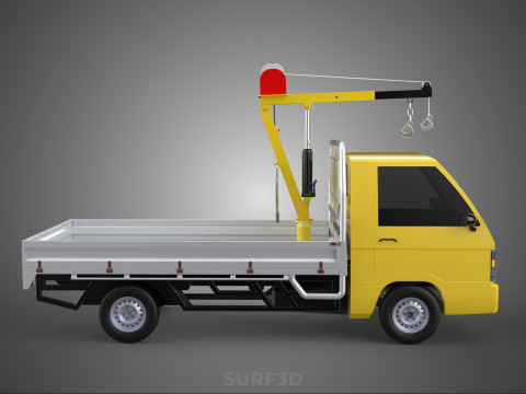 TRUCK PICKUP ELECTRIC WINCH HOIST LIFT BOOM HYDRAULIC CRANE JIB 3D Модель