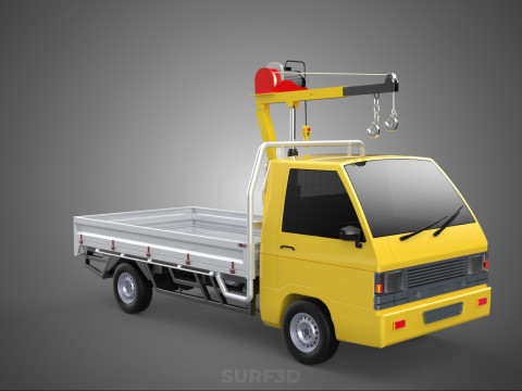 TRUCK PICKUP ELECTRIC WINCH HOIST LIFT BOOM HYDRAULIC CRANE JIB 3D Модель