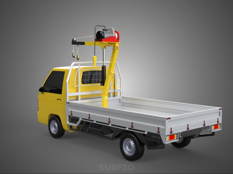 TRUCK PICKUP ELECTRIC WINCH HOIST LIFT BOOM HYDRAULIC CRANE JIB 3D Модель
