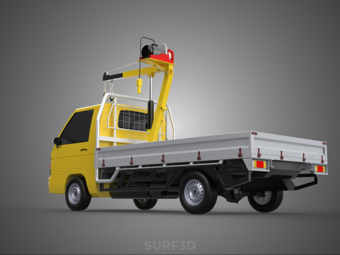TRUCK PICKUP ELECTRIC WINCH HOIST LIFT BOOM HYDRAULIC CRANE JIB 3D Модель