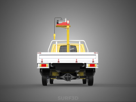TRUCK PICKUP ELECTRIC WINCH HOIST LIFT BOOM HYDRAULIC CRANE JIB 3D Модель