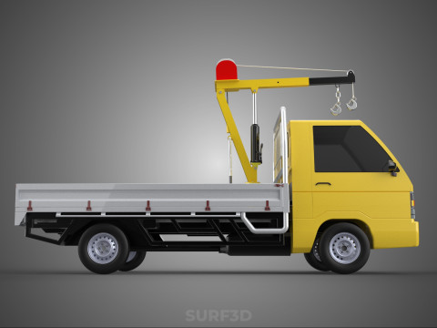 TRUCK PICKUP ELECTRIC WINCH HOIST LIFT BOOM HYDRAULIC CRANE JIB 3D Модель