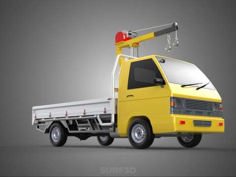 TRUCK PICKUP ELECTRIC WINCH HOIST LIFT BOOM HYDRAULIC CRANE JIB 3D Модель