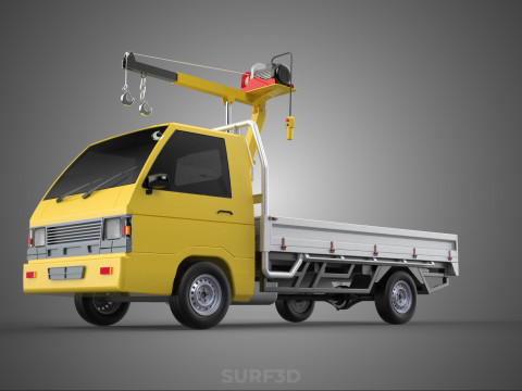 TRUCK PICKUP ELECTRIC WINCH HOIST LIFT BOOM HYDRAULIC CRANE JIB 3D Модель