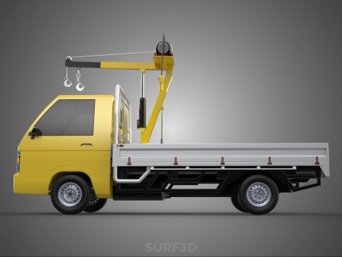 TRUCK PICKUP ELECTRIC WINCH HOIST LIFT BOOM HYDRAULIC CRANE JIB 3D Модель