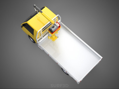 TRUCK PICKUP ELECTRIC WINCH HOIST LIFT BOOM HYDRAULIC CRANE JIB 3D Модель