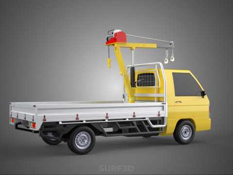 TRUCK PICKUP ELECTRIC WINCH HOIST LIFT BOOM HYDRAULIC CRANE JIB 3D Модель