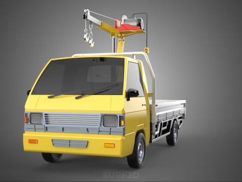 TRUCK PICKUP ELECTRIC WINCH HOIST LIFT BOOM HYDRAULIC CRANE JIB 3D Модель