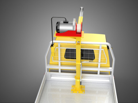 TRUCK PICKUP ELECTRIC WINCH HOIST LIFT BOOM HYDRAULIC CRANE JIB 3D Модель