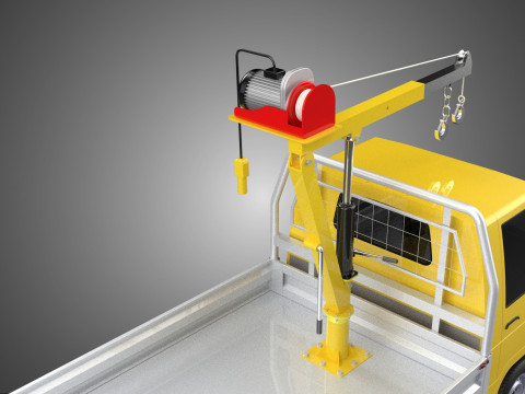 TRUCK PICKUP ELECTRIC WINCH HOIST LIFT BOOM HYDRAULIC CRANE JIB 3D Модель