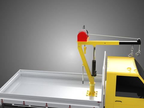 TRUCK PICKUP ELECTRIC WINCH HOIST LIFT BOOM HYDRAULIC CRANE JIB 3D Модель