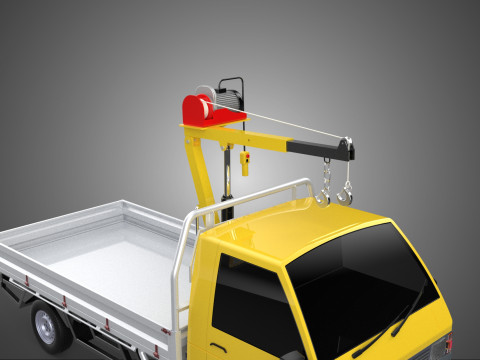 TRUCK PICKUP ELECTRIC WINCH HOIST LIFT BOOM HYDRAULIC CRANE JIB 3D Модель