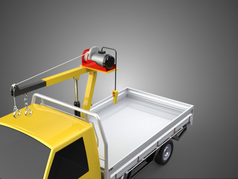 TRUCK PICKUP ELECTRIC WINCH HOIST LIFT BOOM HYDRAULIC CRANE JIB 3D Модель