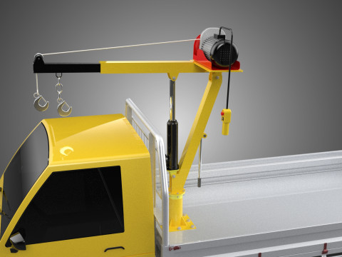 TRUCK PICKUP ELECTRIC WINCH HOIST LIFT BOOM HYDRAULIC CRANE JIB 3D Модель