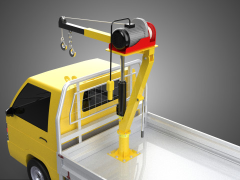 TRUCK PICKUP ELECTRIC WINCH HOIST LIFT BOOM HYDRAULIC CRANE JIB 3D Модель