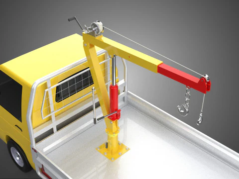 ARM FOLDING HYDRAULIC JIB CRANE MANUAL HAND WINCH TRUCK PICKUP 3D Model