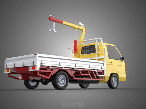 ARM FOLDING HYDRAULIC JIB CRANE MANUAL HAND WINCH TRUCK PICKUP 3D Model