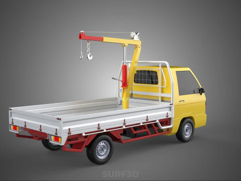 ARM FOLDING HYDRAULIC JIB CRANE MANUAL HAND WINCH TRUCK PICKUP 3D Model