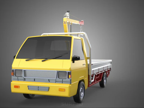 ARM FOLDING HYDRAULIC JIB CRANE MANUAL HAND WINCH TRUCK PICKUP 3D Model