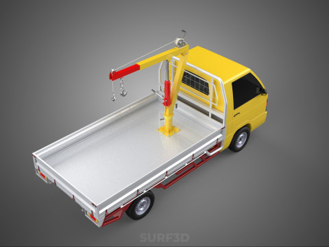 ARM FOLDING HYDRAULIC JIB CRANE MANUAL HAND WINCH TRUCK PICKUP 3D 모델