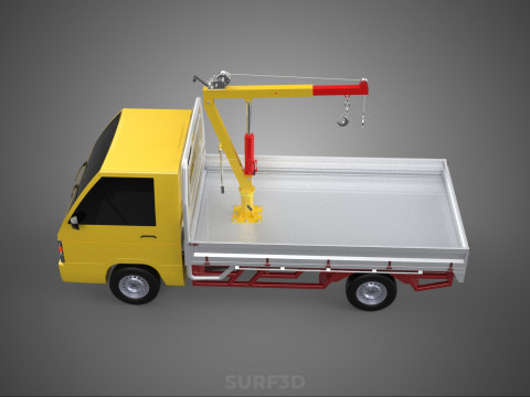 ARM FOLDING HYDRAULIC JIB CRANE MANUAL HAND WINCH TRUCK PICKUP 3D 모델