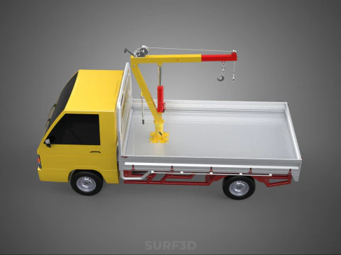 ARM FOLDING HYDRAULIC JIB CRANE MANUAL HAND WINCH TRUCK PICKUP 3D Model
